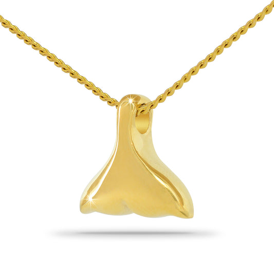 Whale's Tail Gold Keepsake Urn