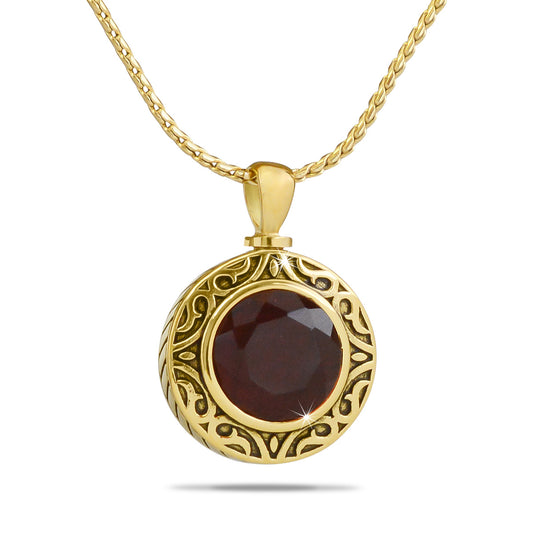 July Light Red Gold Steel Keepsake