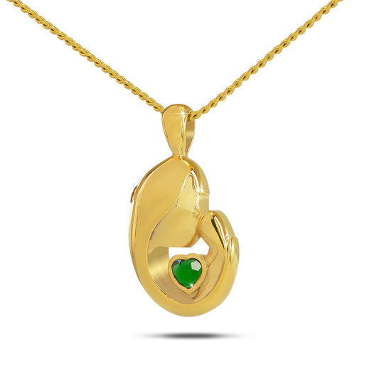 March Mothers Love w/ Aquamarine Gold Plated steel